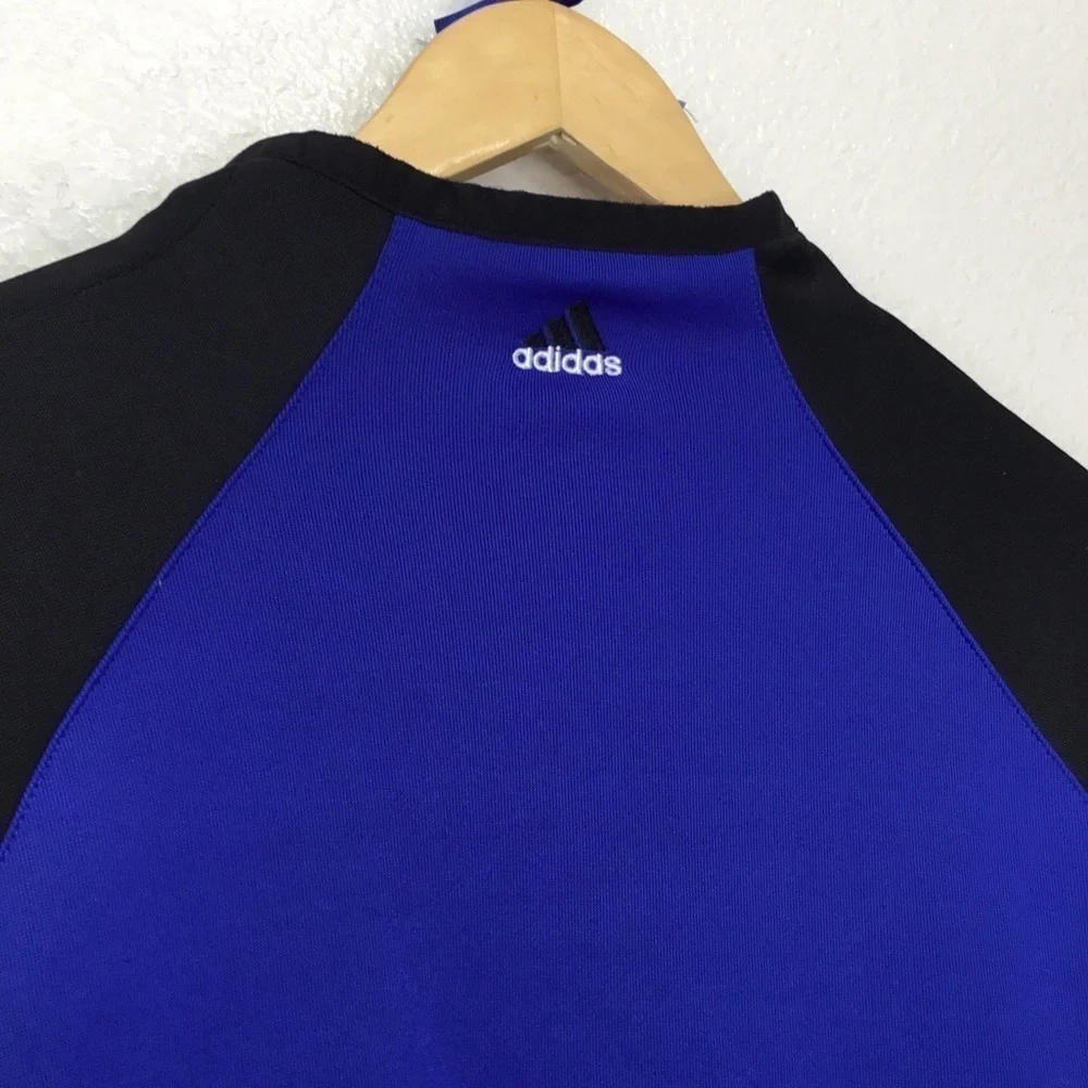 Adidas Bright Blue and Black Quarter Zip Sweatshirt